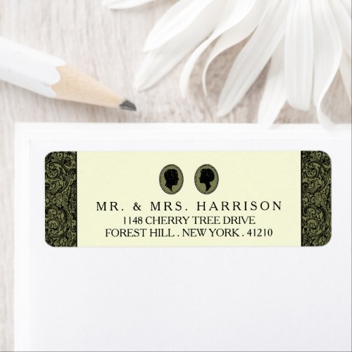 His  Hers Art Deco Silhouette Wedding Collection Label