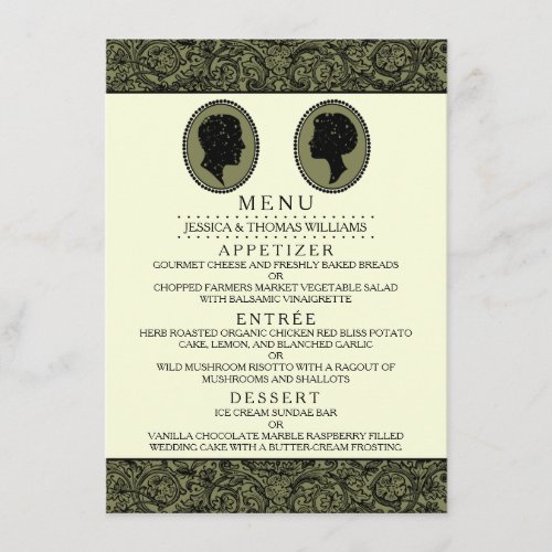 His  Hers Art Deco Silhouette Wedding Collection Menu