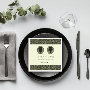 His & Hers Art Deco Silhouette Wedding Collection Paper Napkins