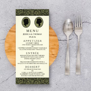 His & Hers Art Deco Silhouette Wedding Menu