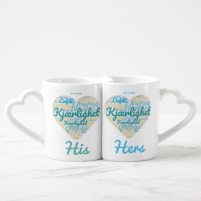 His & Hers Basketball Ice Skating Coffee Mug Set (Front Nesting)