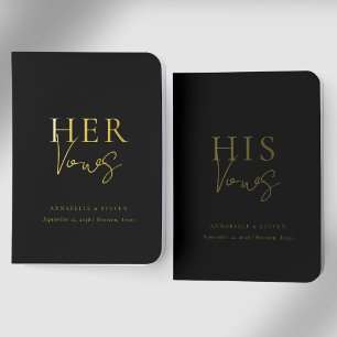 'His & Hers' Black Wedding Vow Foil Books