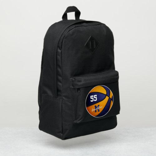 his hers blue orange team colors basketball port authority backpack