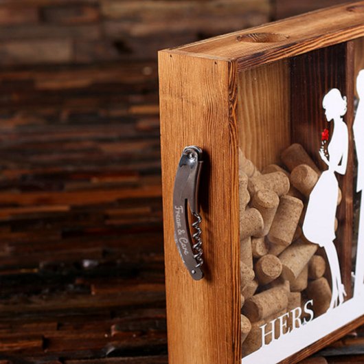 His & Hers Bottle Opener Set with Dual Shadow Box (Front Left)