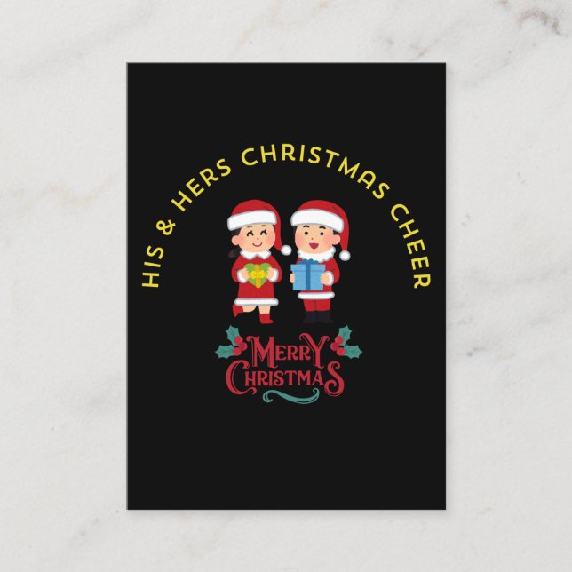 HIS & HERS CHRISTMAS CHEER CALLING CARD (Front)