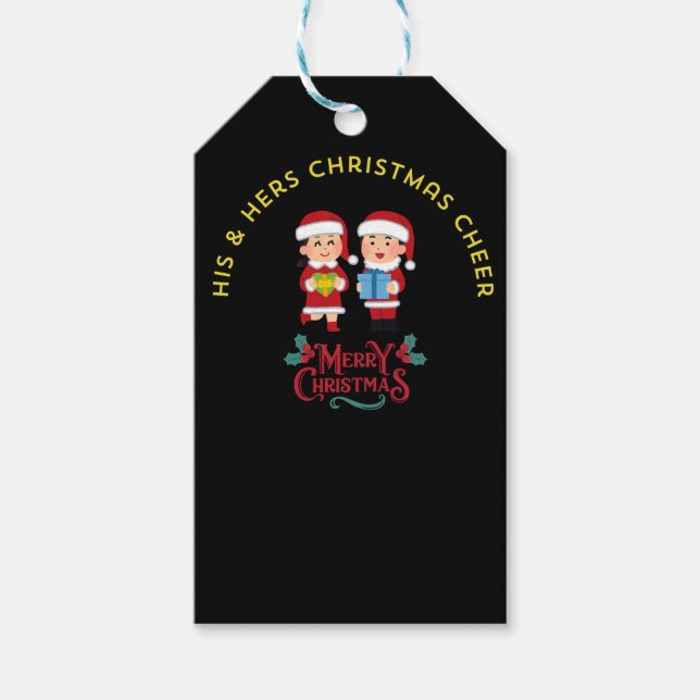 HIS & HERS CHRISTMAS CHEER GIFT TAGS (Front)