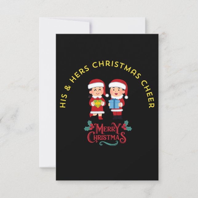 HIS & HERS CHRISTMAS CHEER THANK YOU CARD (Front)