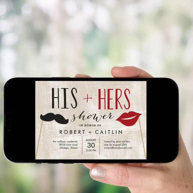 His & Hers Couple Shower Invitation (Front Digital)