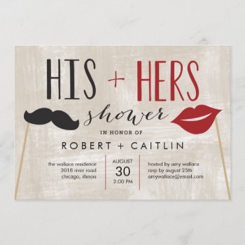 His & Hers Couple Shower Invitation by berryberrysweet at Zazzle