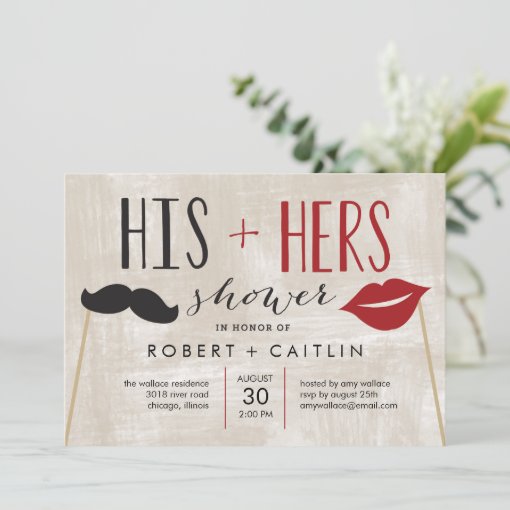 His And Hers Couple Shower Invitation Zazzle 