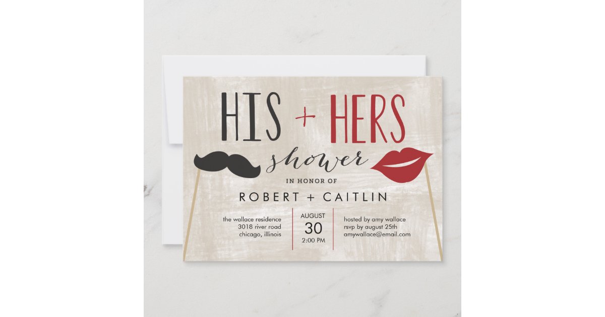 His And Hers Couple Shower Invitation Zazzle