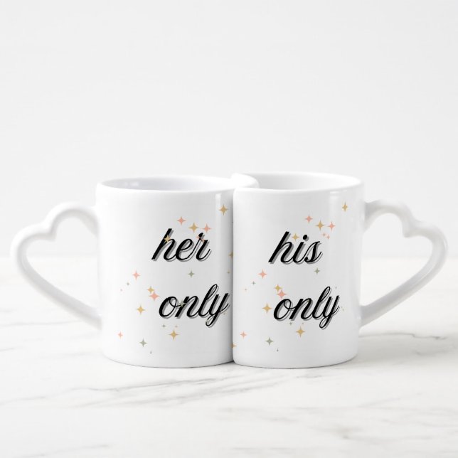 His & Hers Couples Mug | Matching Love Coffee Cups (Front Nesting)