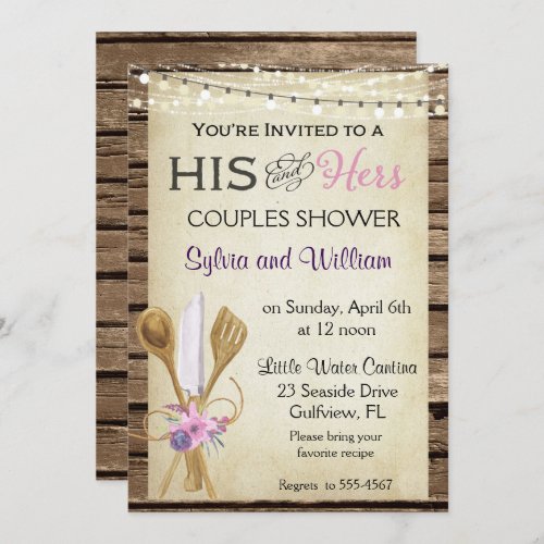 His  Hers Couples Rustic Bridal Shower Invitation