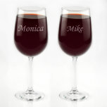 His & Hers Custom Engraved Tall Wine Glass Set<br><div class="desc">The health benefits are the only reason we drink wine,  aren't they? Customize this tongue-in-cheek design with the name of that person in your life who is health conscious and loves a good glass of wine.</div>