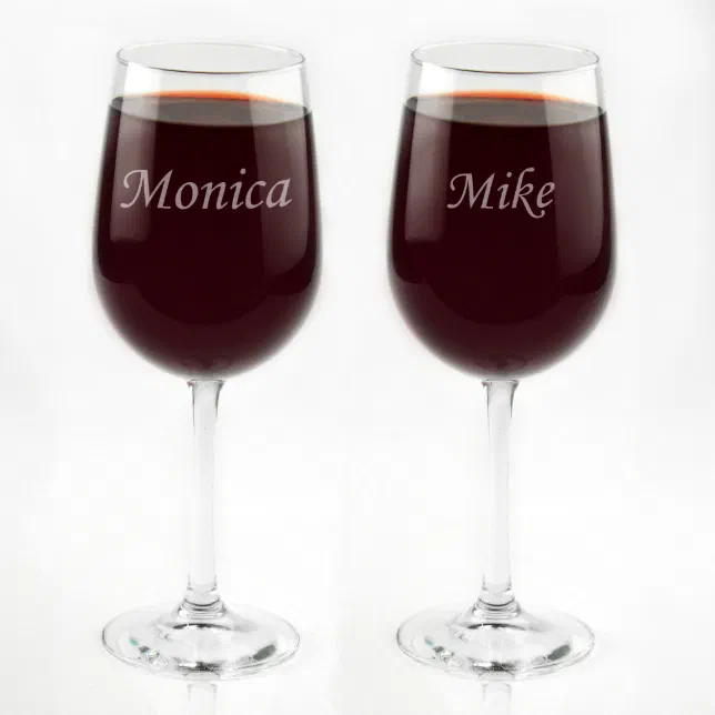 Engraved Measured Tall Wine Glass