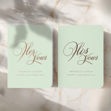 'His & Hers' Elegant Wedding Mint Vow Foil Books