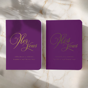 'His & Hers' Elegant Wedding Violet Vow Foil Books