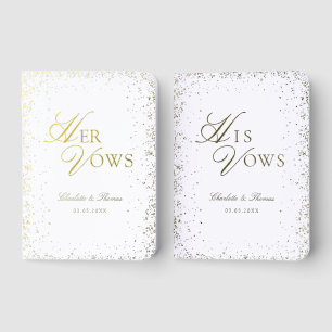 'His & Hers' Elegant White Wedding Vow Foil Books