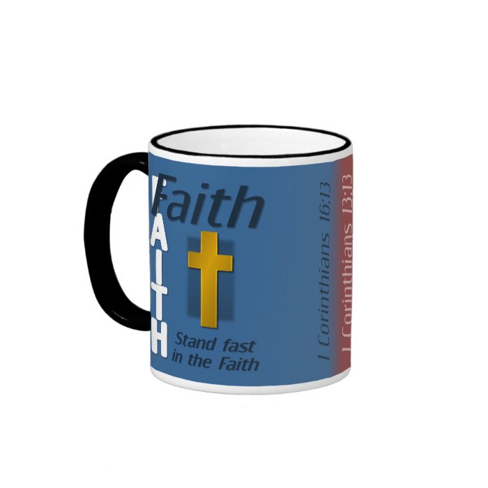 His / Hers Faith and Love Bible Verse Cross Mug