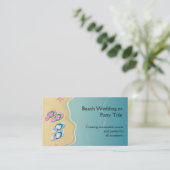 His/Hers Flip Flops on the Beach Wedding Business Card (Standing Front)