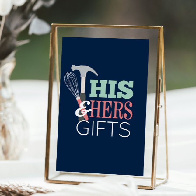 His & Hers Hammer Whisk Couple Shower Gift Sign (Creator Uploaded)