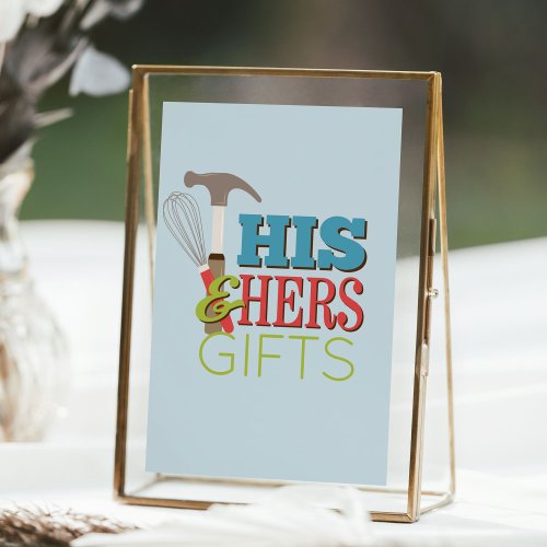 His  Hers Hammer Whisk Couple Shower Gifts Sign