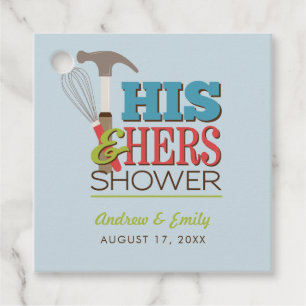 His & Hers Hammer Whisk Couples Shower Favor Tags