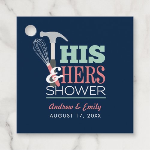 His  Hers Hammer Whisk Handy Couple Shower Favor Tags