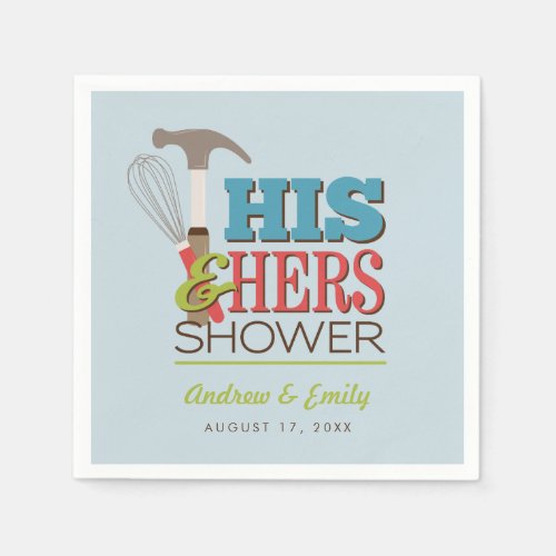 His  Hers Hammer Whisk Handy Couple Shower Napkins
