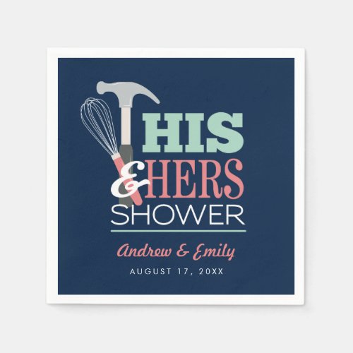 His  Hers Hammer Whisk Handy Couple Shower Napkins