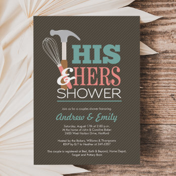 His & Hers Handy Wedding Couple Bridal Shower Invitation by JAmberDesign at Zazzle