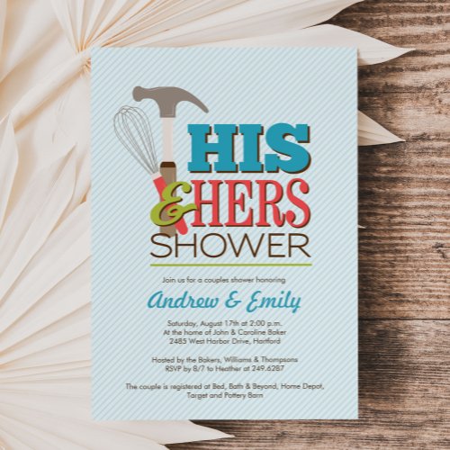 His  Hers Handy Wedding Couple Shower Invitation