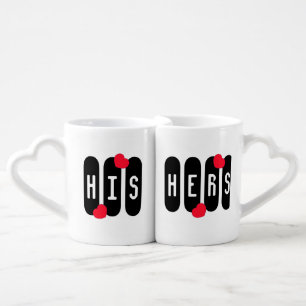 His Hers Heart Coffee Mug Set
