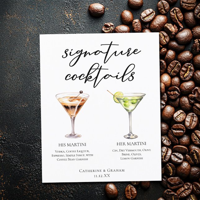 His Hers Martini Signature Wedding Cocktails Menu (Creator Uploaded)
