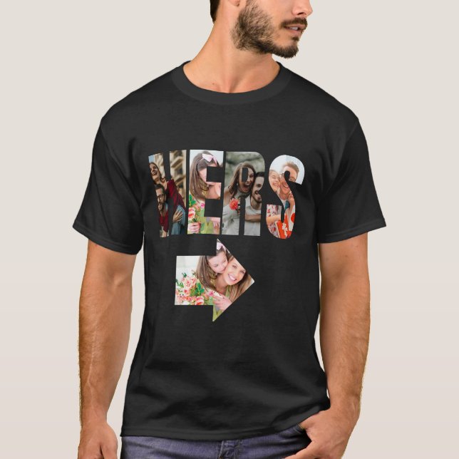 His & Hers | Matching Couple Photo Collage T-Shirt (Front)