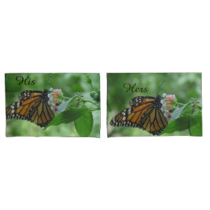 His Hers Monarch Butterfly Floral Standard Cases