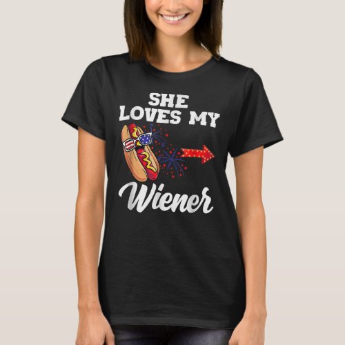 His  Hers Naughty USA Outfit Matching Couples 4th T_Shirt