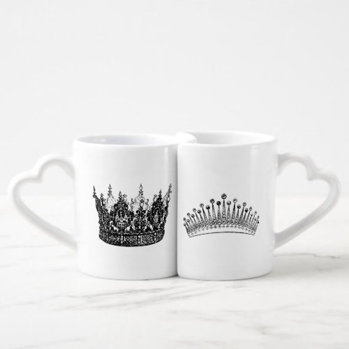 His  Hers nesting mugs King  Queen design