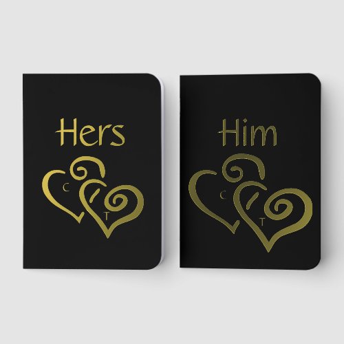 His &amp; Hers Personalised Cover Wedding  Foil Vow Books