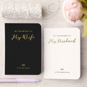 His & Hers Promises   Wedding Vows Foil Set Vow Books