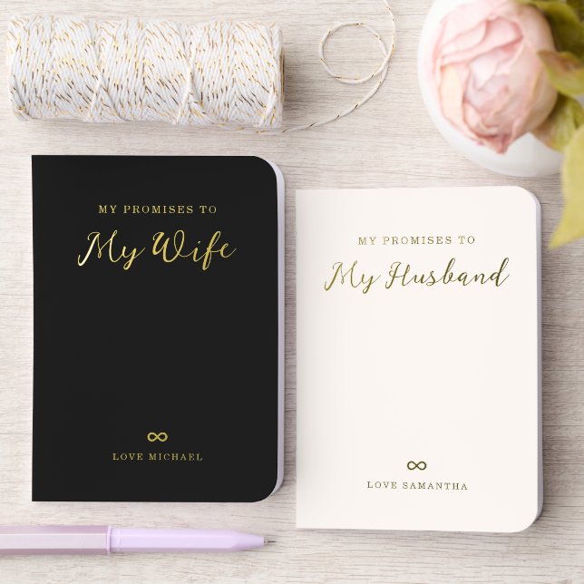 His & Hers Promises | Wedding Vows Foil Set Vow Books (Wedding)