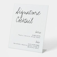 His & Hers Signature Cocktail Wedding Bar Sign