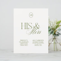 His & Hers Signature Cocktails Green Wedding Sign