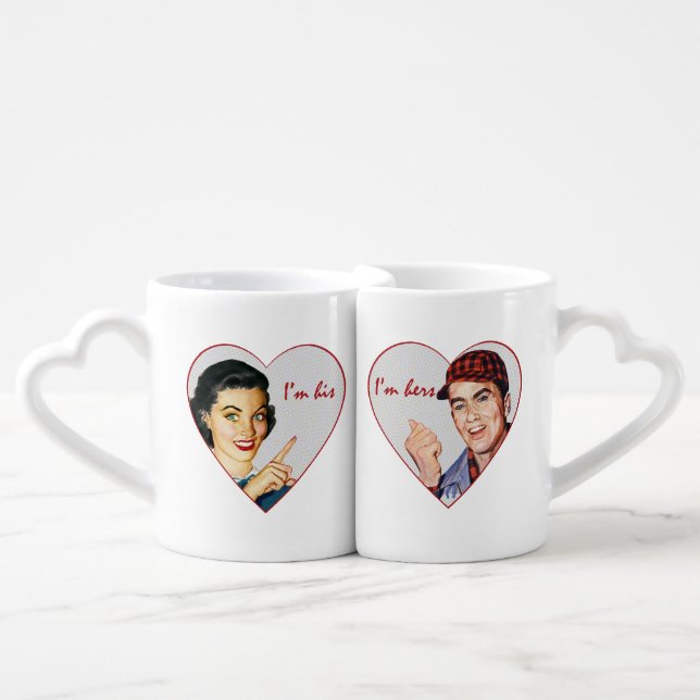 His Hers Valentine's Day Mugs (Front Nesting)