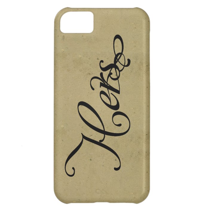 His & hers vintage font & paper cool newlywed iPhone 5C covers