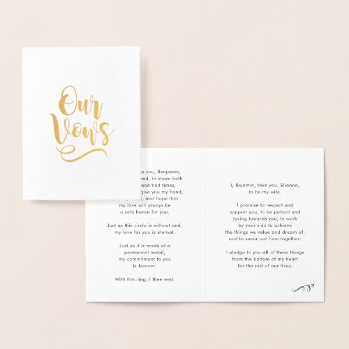 His  Hers Vows Foil Card