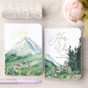 His & Hers Vows Mountain Wedding Foil Set Vow Books