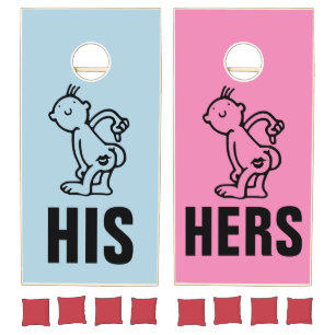 HIS HERS WEDDING (HUSBAND WIFE) CORNHOLE SET