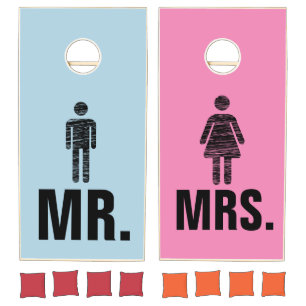 HIS HERS WEDDING (HUSBAND WIFE) CORNHOLE SET