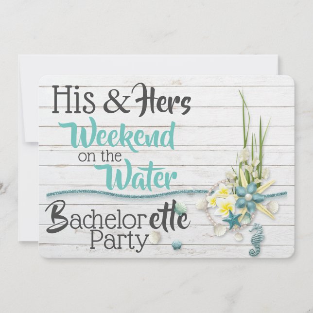 His & Hers Weekend on the Water Bachelorette Invitation (Front)